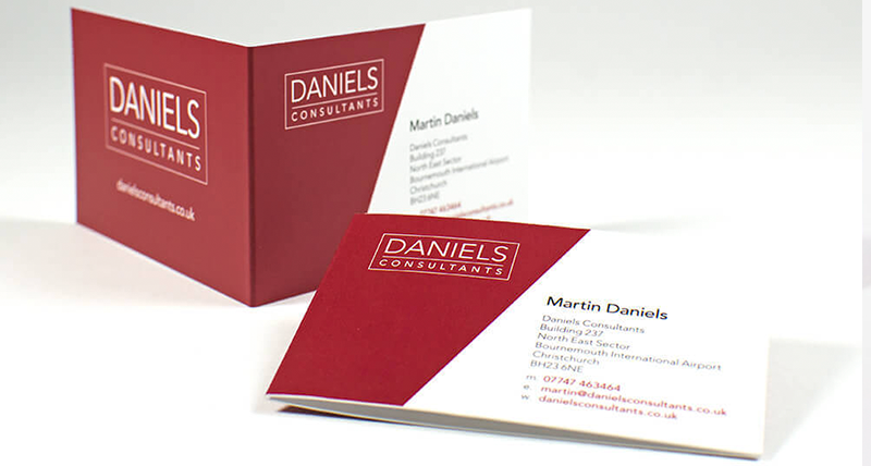 Fold Over Business Cards:  2" x 7" 14pt Full Color Both Sides